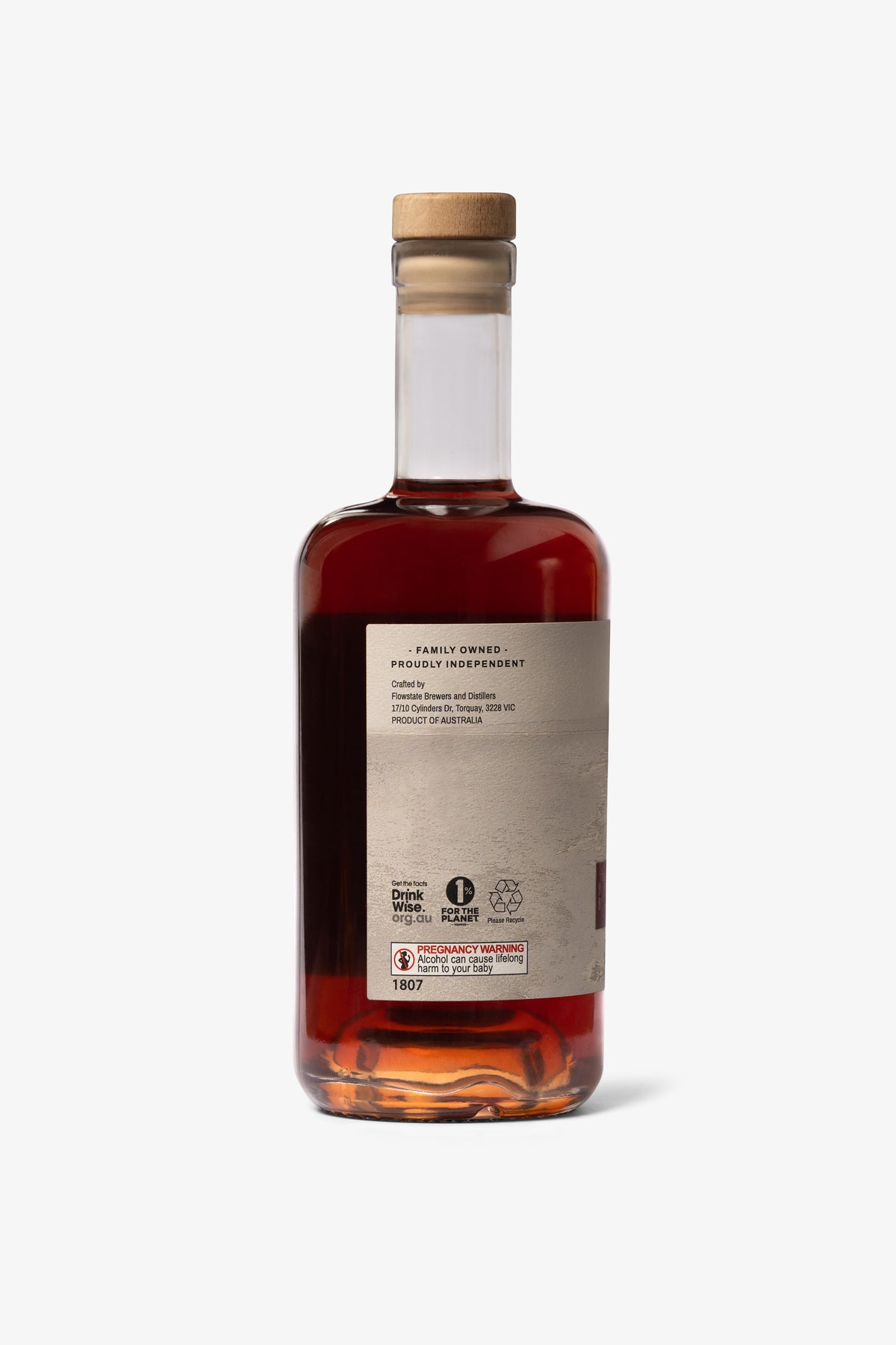 Innerbloom Gin bottle, back label