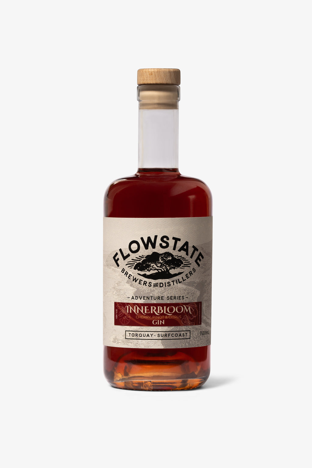 Innerbloom Gin 700ml bottle, front label